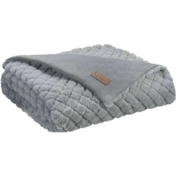 UGG Bedding Koolaburra By Ugg Grey Sculpted Diamond Faux Fur Throw